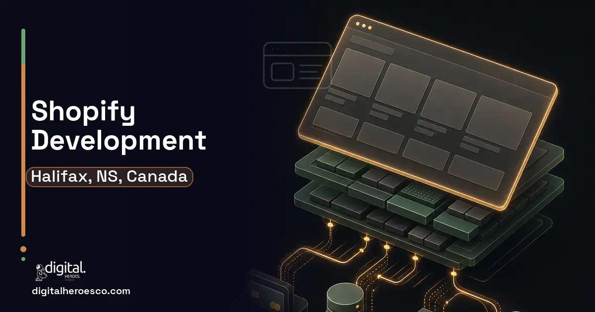 Shopify Development product interface illustration for Halifax, NS, Canada.