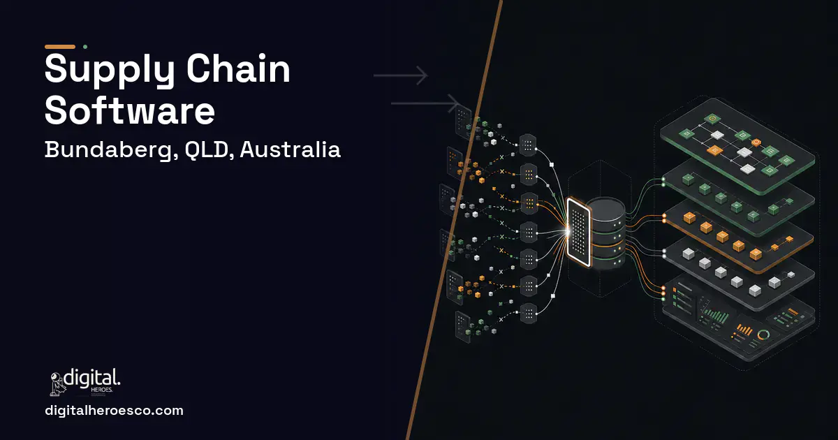 Supply Chain Software workflow illustration for Bundaberg, QLD, Australia.