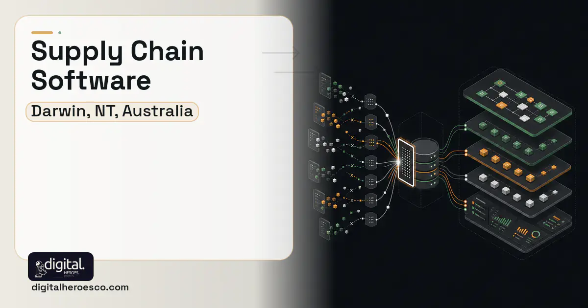 Supply Chain Software workflow illustration for Darwin, NT, Australia.