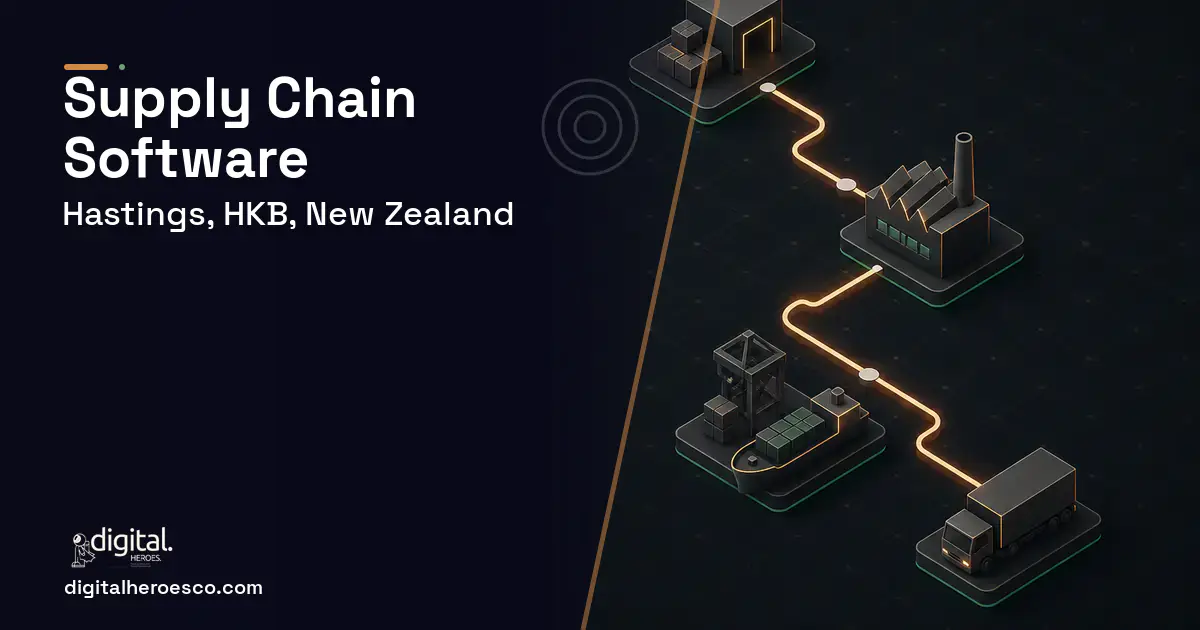 Supply Chain Software software overview illustration for Hastings, HKB, New Zealand.