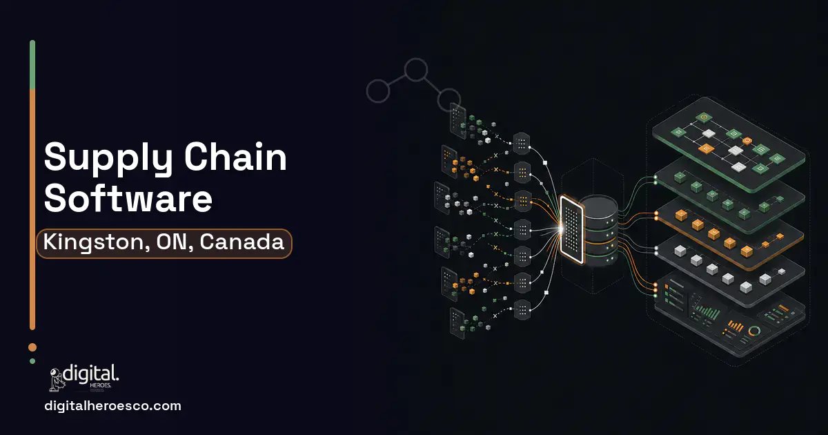 Supply Chain Software workflow illustration for Kingston, ON, Canada.