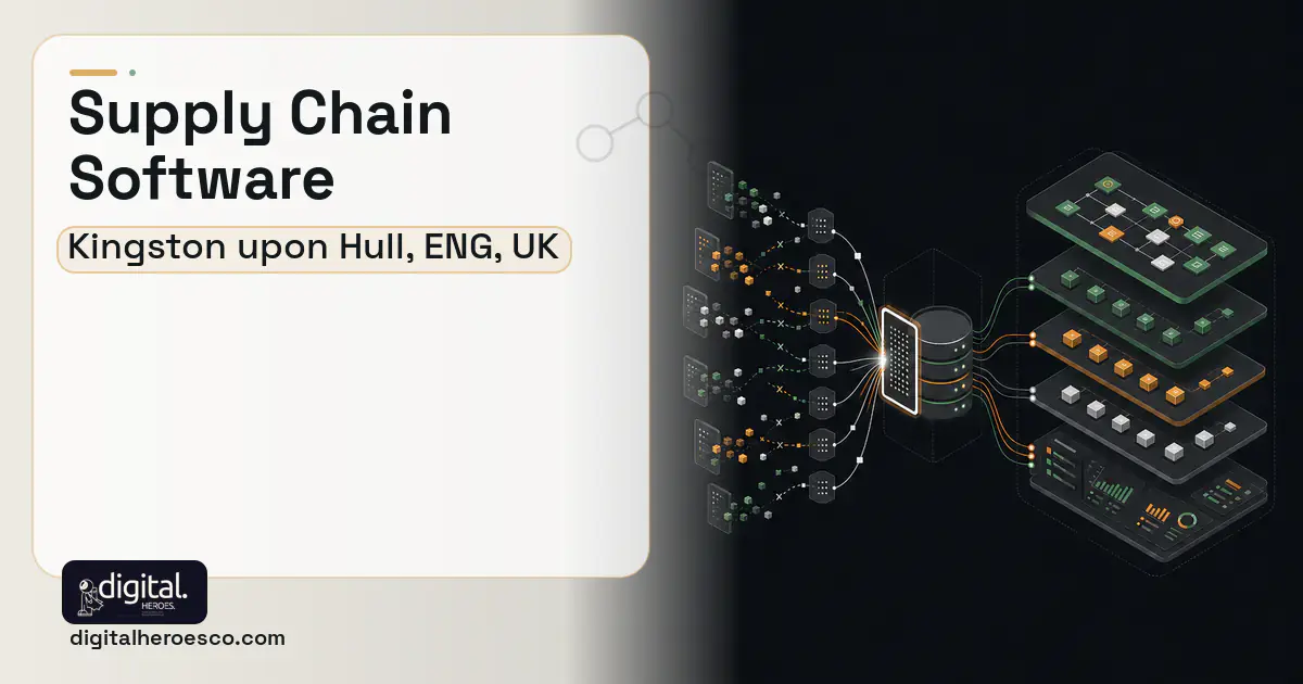 Supply Chain Software workflow illustration for Kingston upon Hull, ENG, UK.