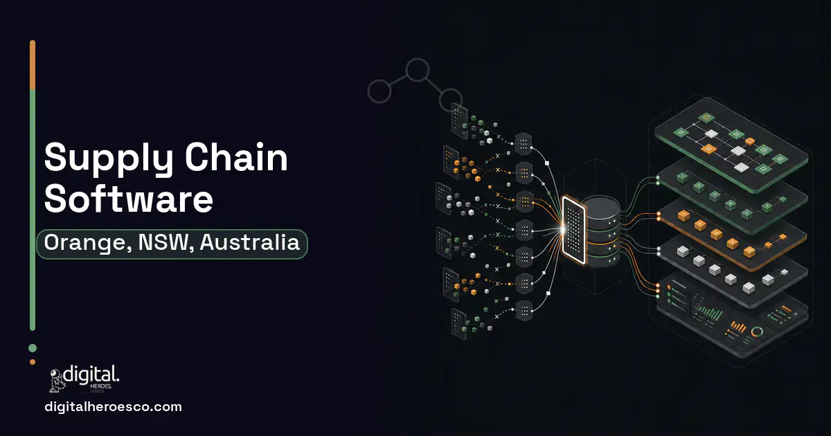 Supply Chain Software workflow illustration for Orange, NSW, Australia.