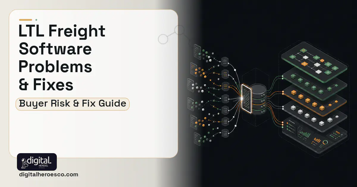 LTL Freight Software workflow illustration showing common problems and fixes.