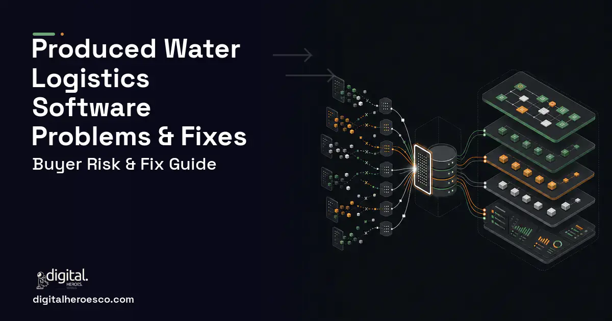 Produced Water Logistics Software workflow illustration showing common problems and fixes.