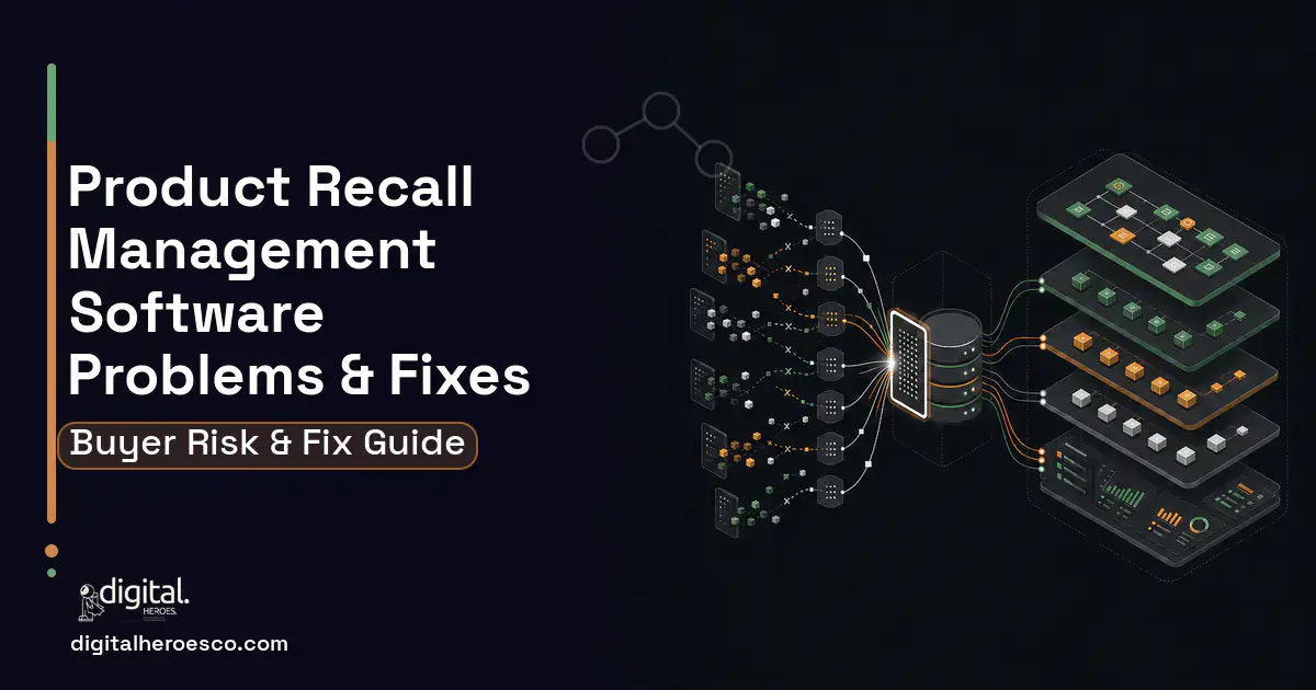 Product Recall Management Software workflow illustration showing common problems and fixes.