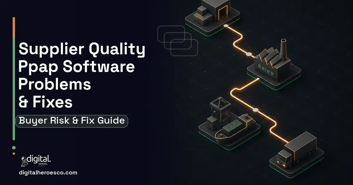 Supplier Quality Ppap Software software overview illustration showing common problems and fixes.