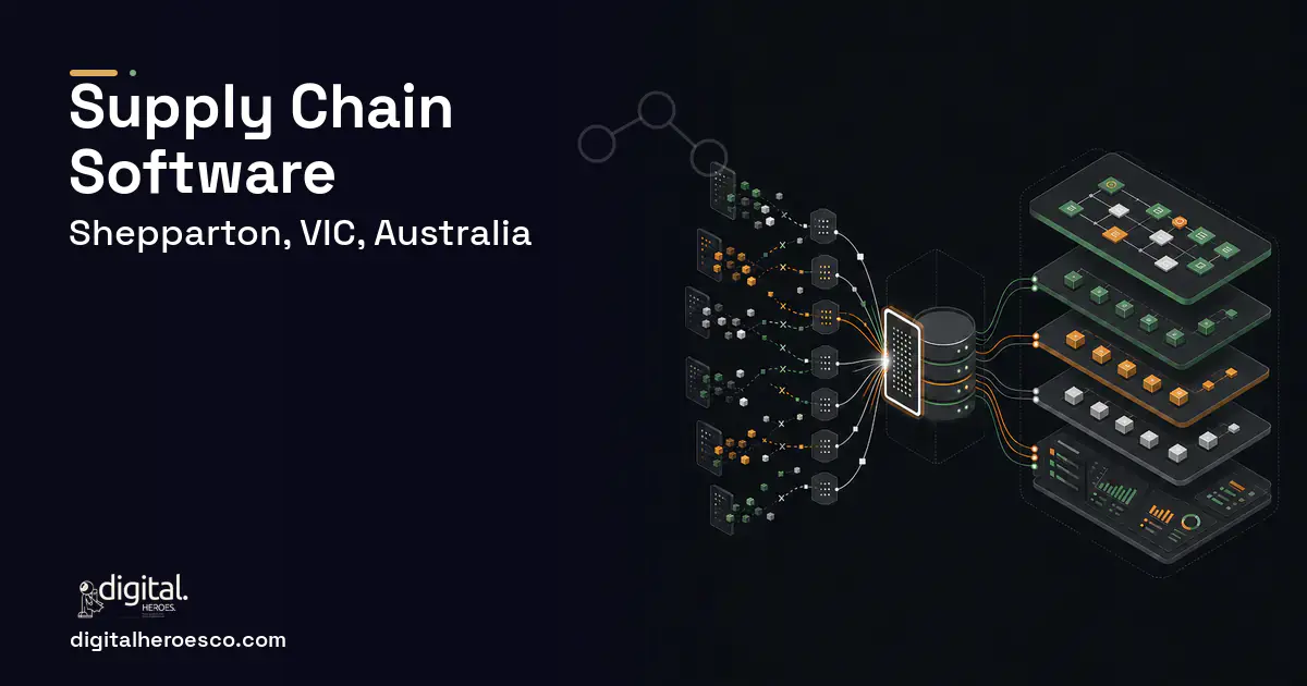 Supply Chain Software workflow illustration for Shepparton, VIC, Australia.