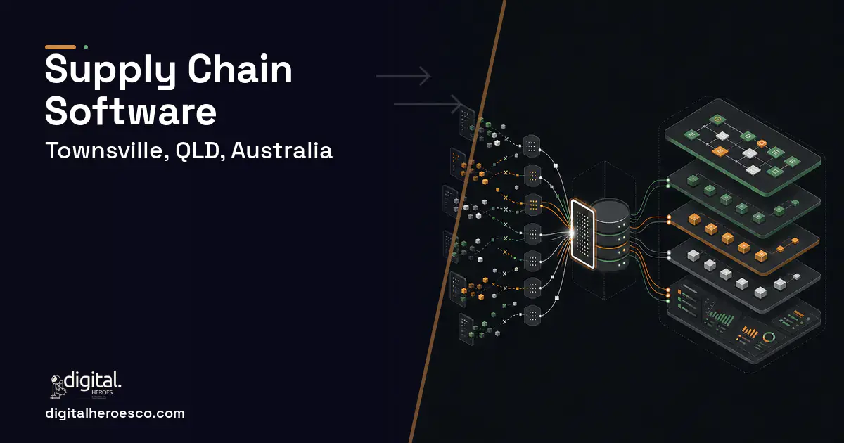 Supply Chain Software workflow illustration for Townsville, QLD, Australia.