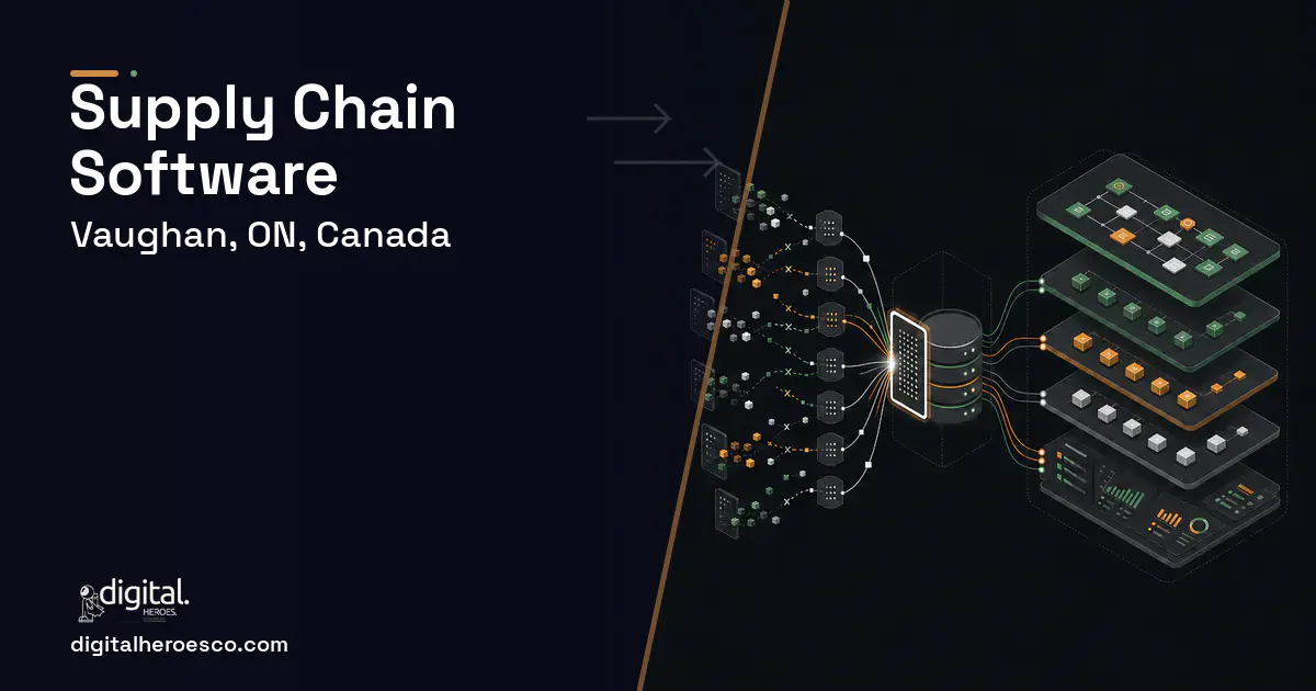 Supply Chain Software workflow illustration for Vaughan, ON, Canada.