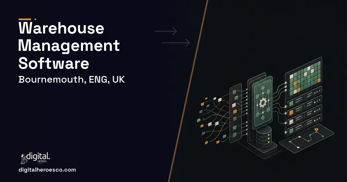 Warehouse Management Software workflow illustration for Bournemouth, ENG, UK.