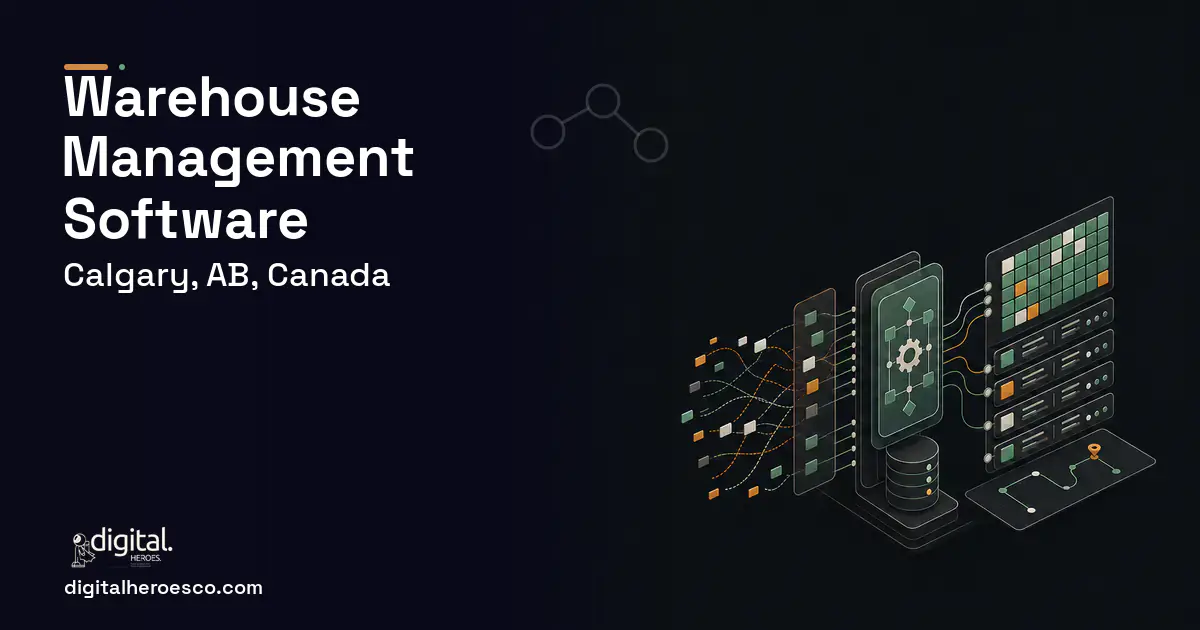 Warehouse Management Software workflow illustration for Calgary, AB, Canada.