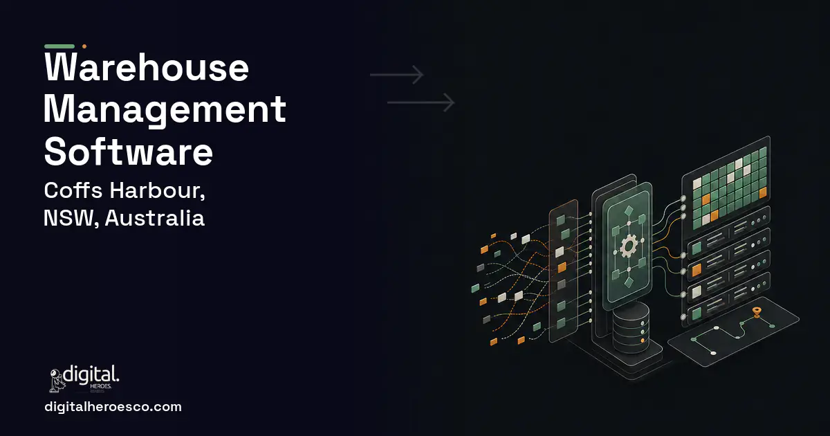 Warehouse Management Software workflow illustration for Coffs Harbour, NSW, Australia.
