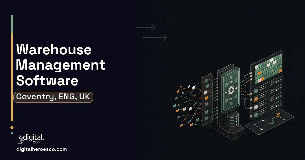 Warehouse Management Software workflow illustration for Coventry, ENG, UK.