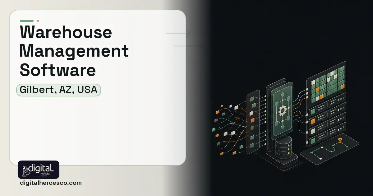 Warehouse Management Software workflow illustration for Gilbert, AZ, USA.