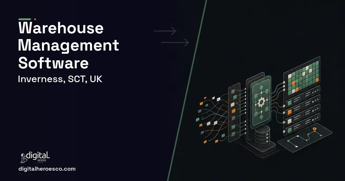 Warehouse Management Software workflow illustration for Inverness, SCT, UK.