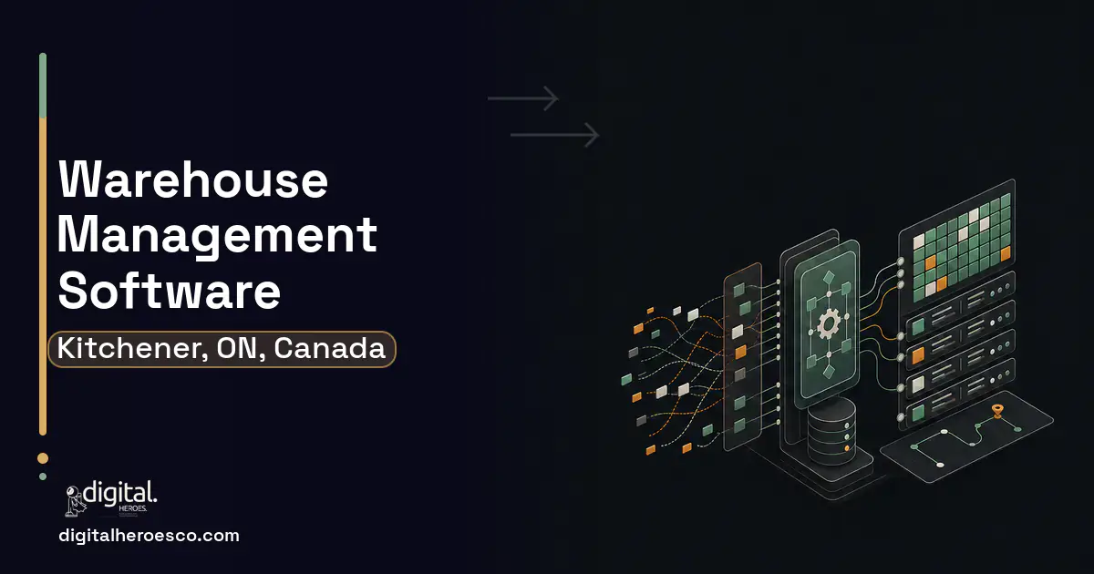 Warehouse Management Software workflow illustration for Kitchener, ON, Canada.