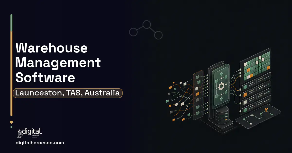 Warehouse Management Software workflow illustration for Launceston, TAS, Australia.