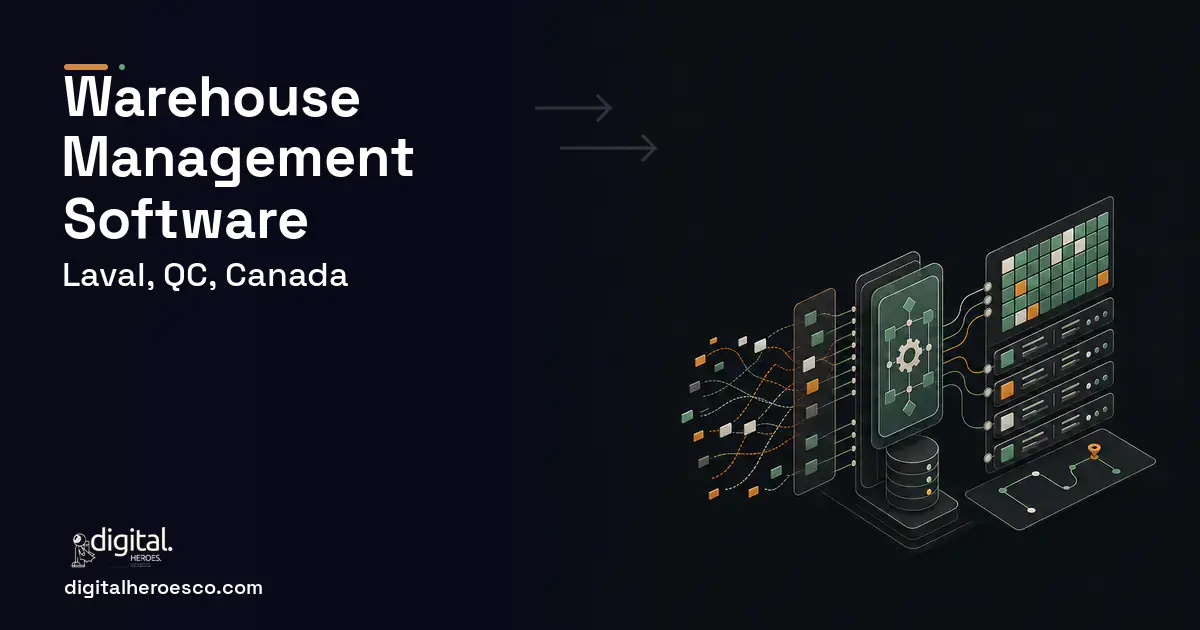 Warehouse Management Software workflow illustration for Laval, QC, Canada.