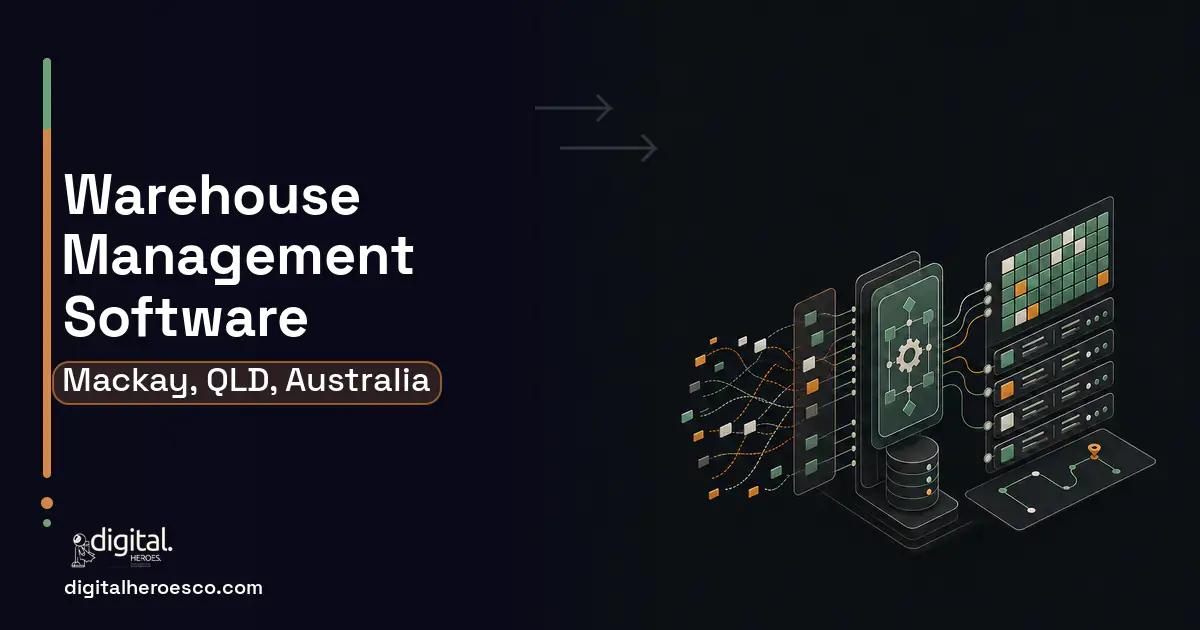 Warehouse Management Software workflow illustration for Mackay, QLD, Australia.