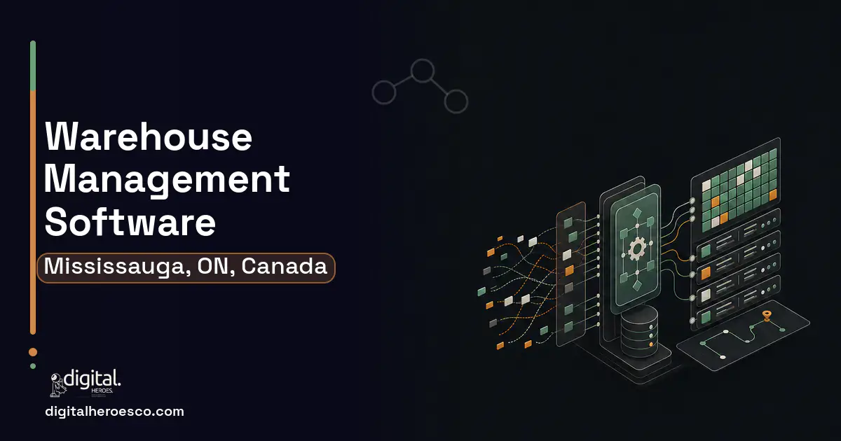 Warehouse Management Software workflow illustration for Mississauga, ON, Canada.