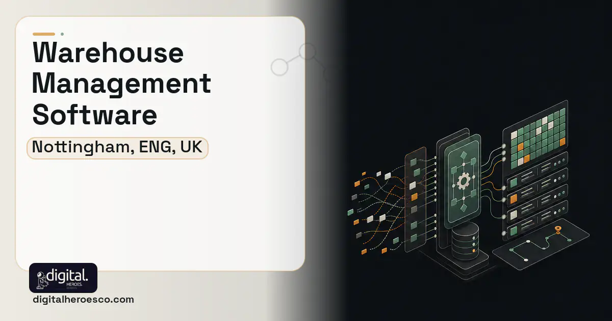 Warehouse Management Software workflow illustration for Nottingham, ENG, UK.