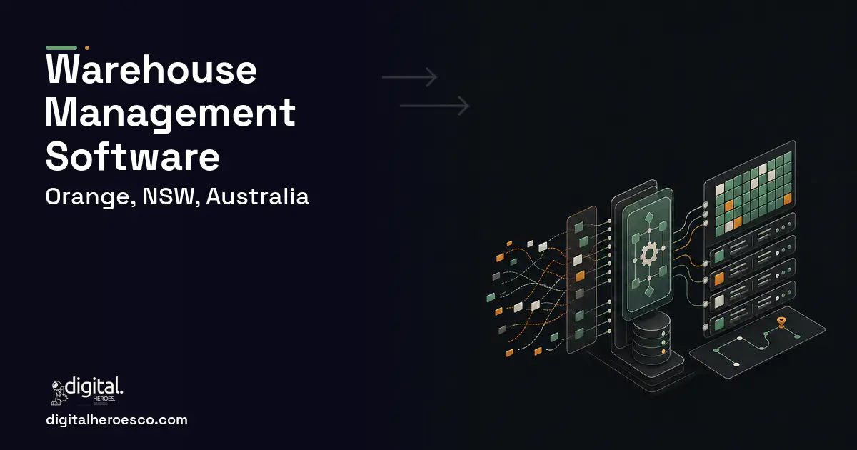 Warehouse Management Software workflow illustration for Orange, NSW, Australia.