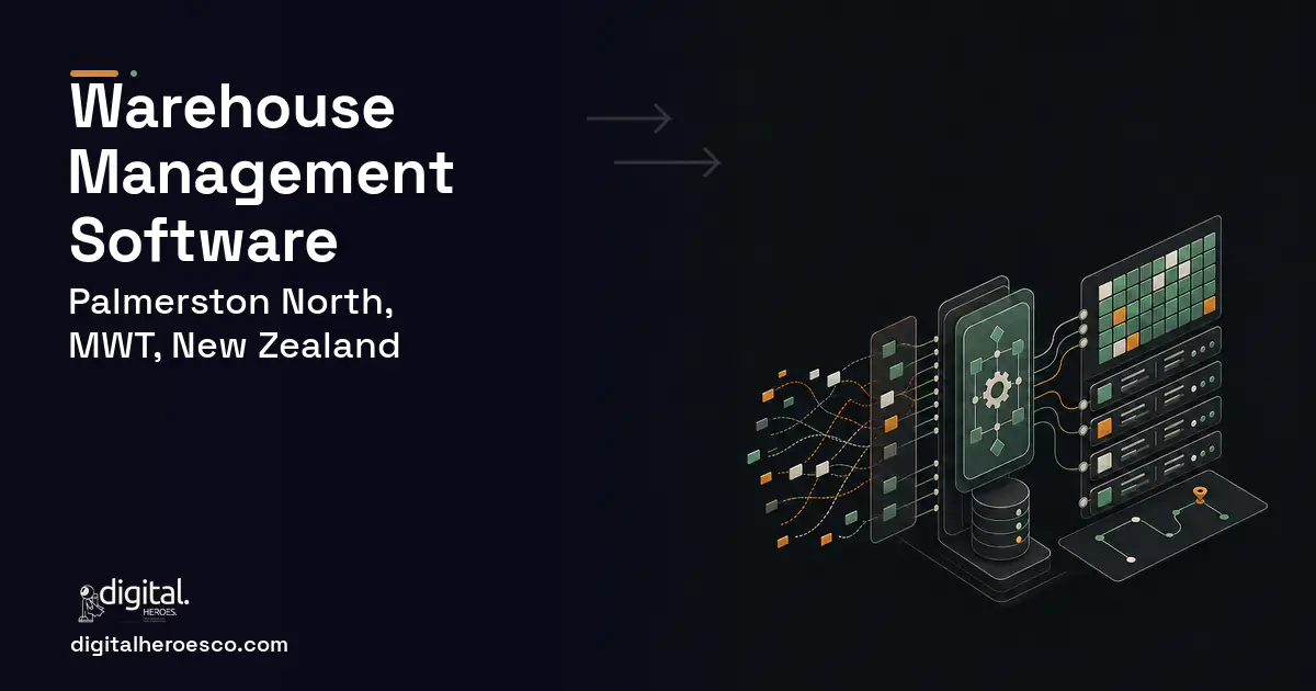 Warehouse Management Software workflow illustration for Palmerston North, MWT, New Zealand.