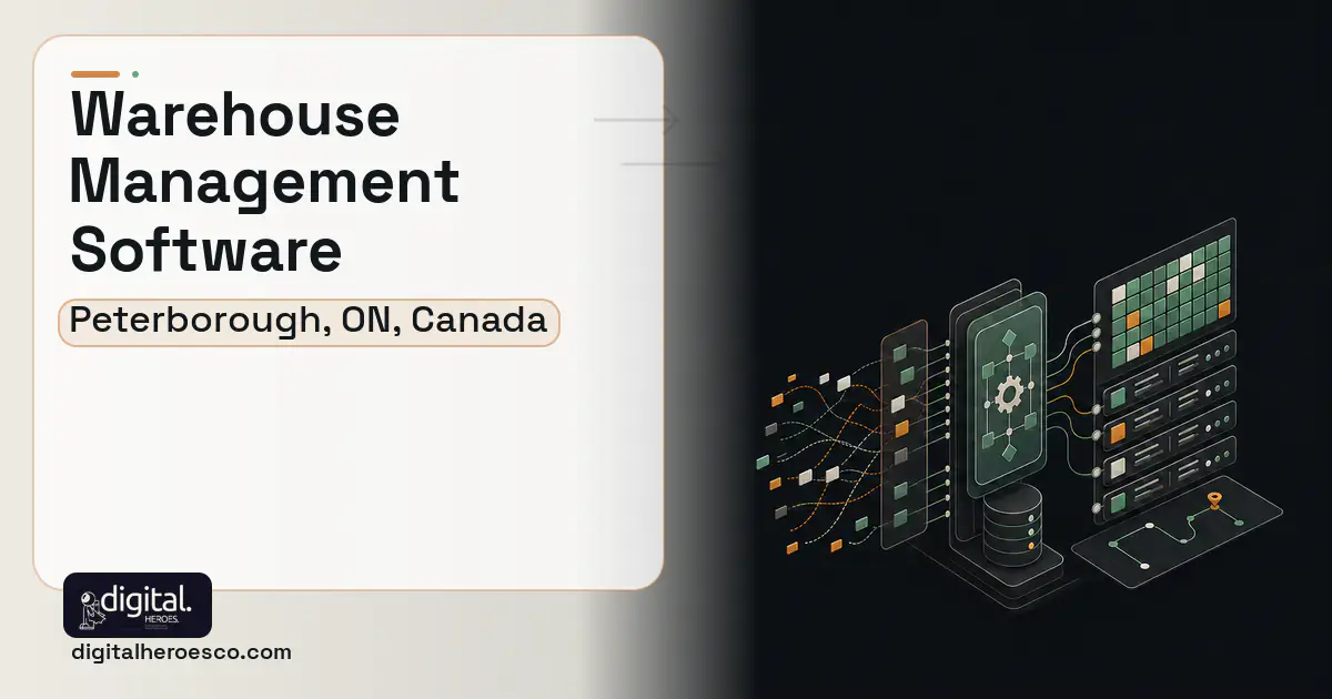 Warehouse Management Software workflow illustration for Peterborough, ON, Canada.