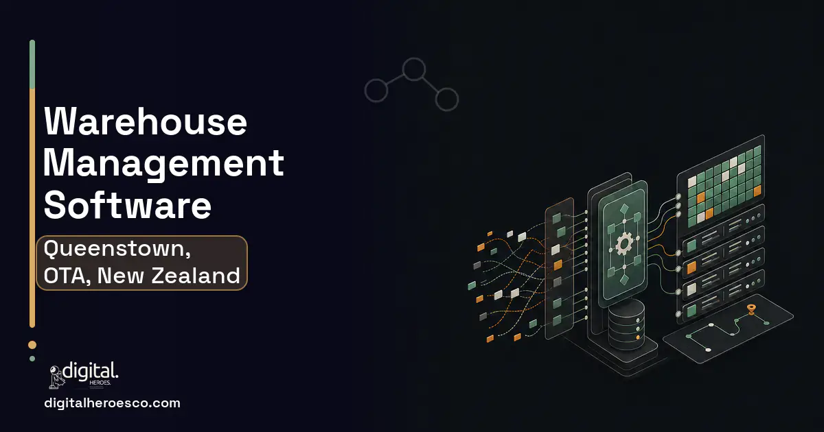 Warehouse Management Software workflow illustration for Queenstown, OTA, New Zealand.
