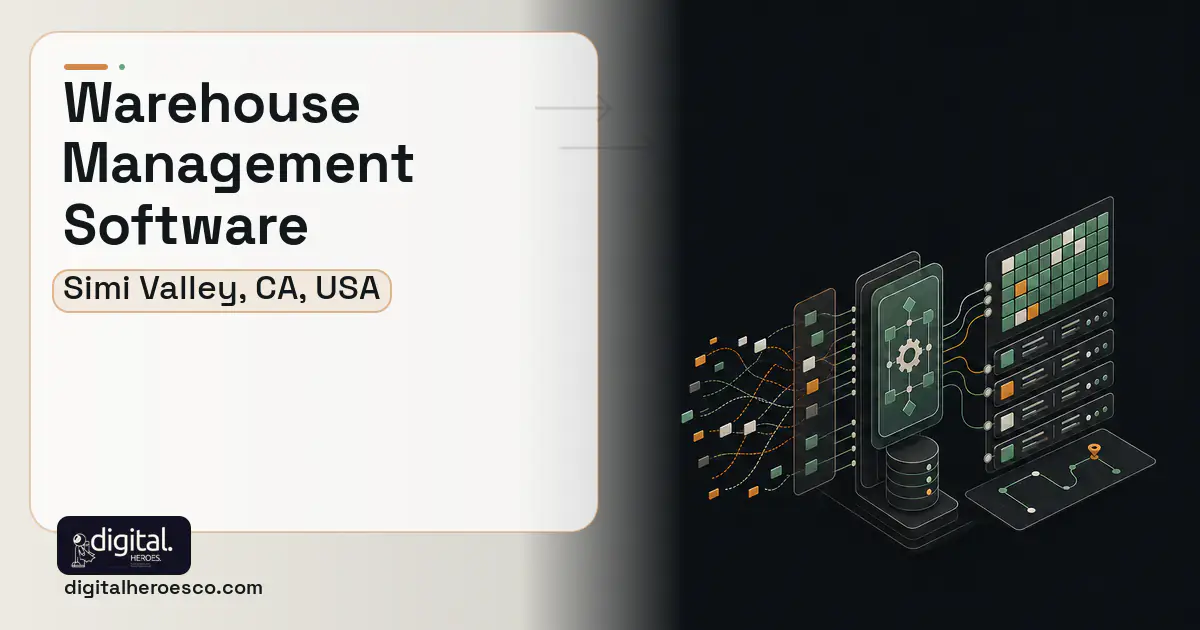Warehouse Management Software workflow illustration for Simi Valley, CA, USA.