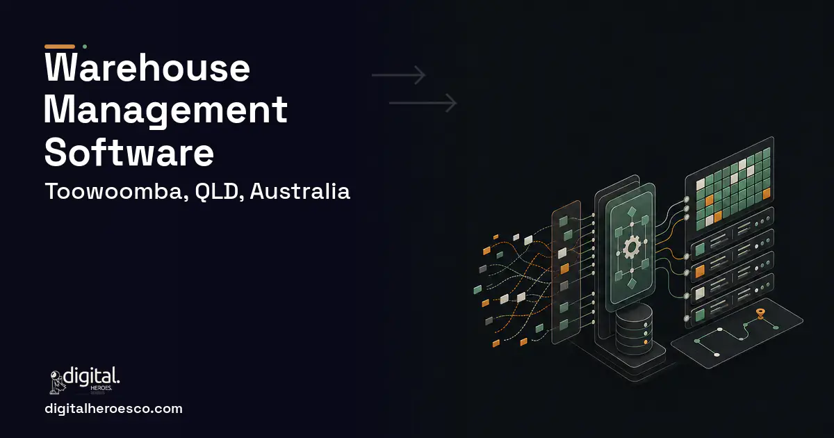 Warehouse Management Software workflow illustration for Toowoomba, QLD, Australia.