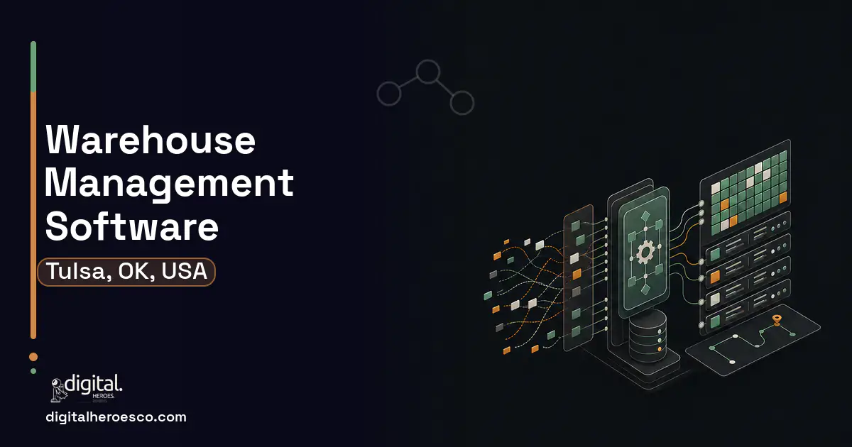 Warehouse Management Software workflow illustration for Tulsa, OK, USA.