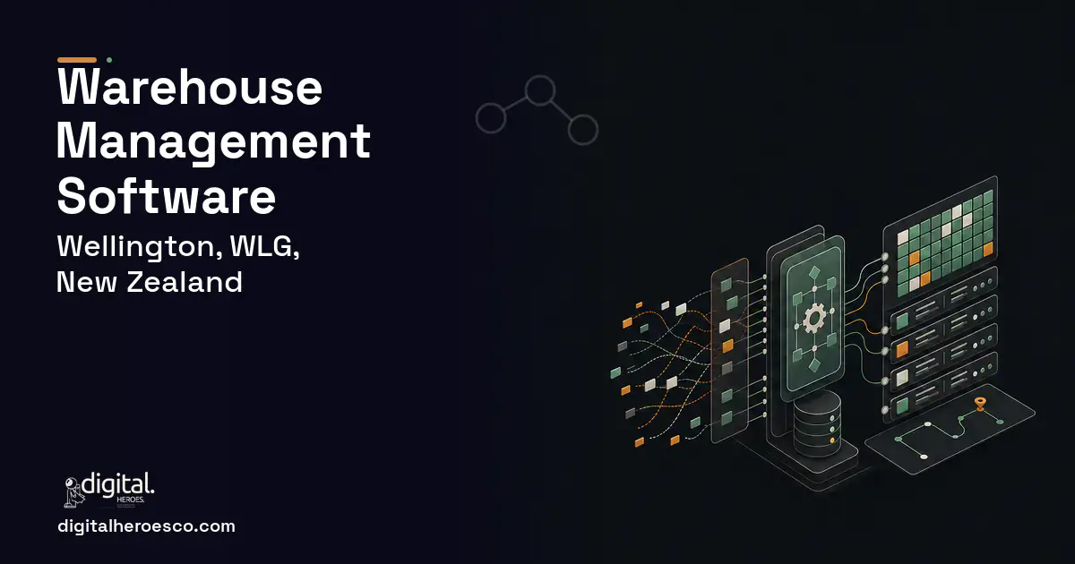 Warehouse Management Software workflow illustration for Wellington, WLG, New Zealand.