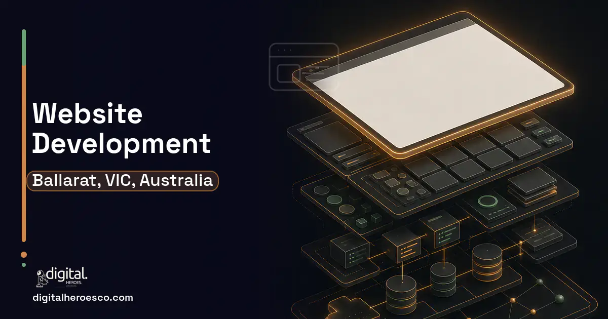 Website Development product interface illustration for Ballarat, VIC, Australia.