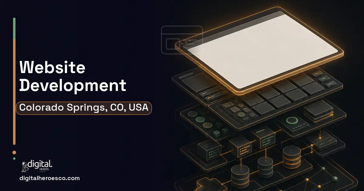 Website Development product interface illustration for Colorado Springs, CO, USA.