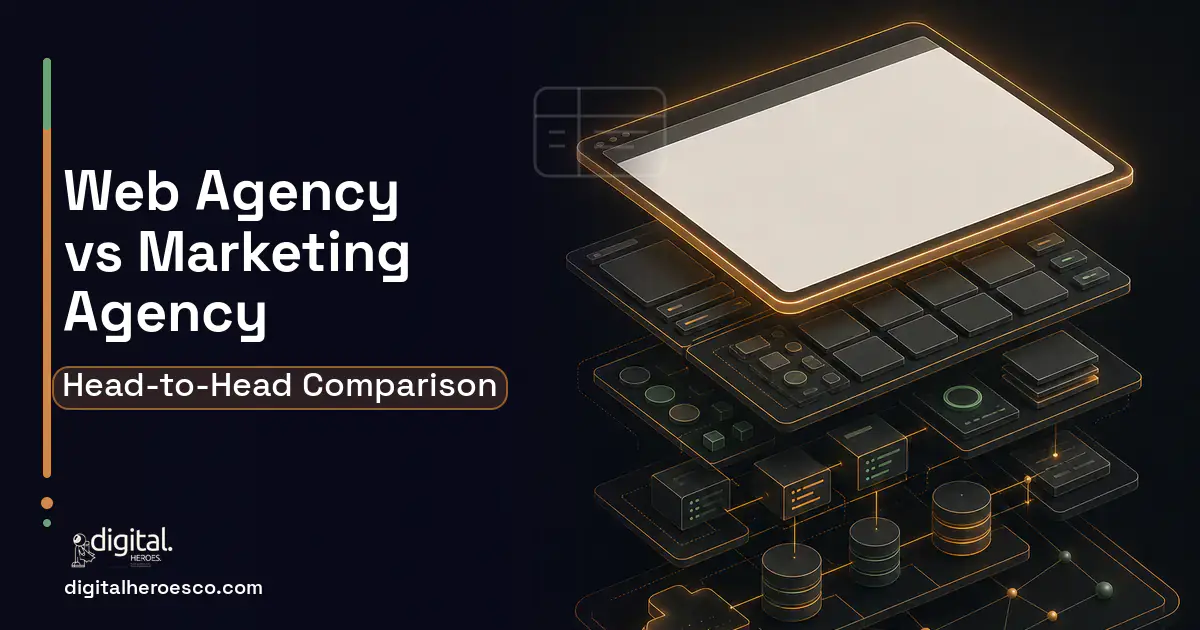 Website Development product interface illustration for Web Agency vs Marketing Agency for Websites.