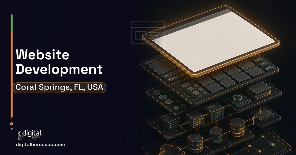 Website Development product interface illustration for Coral Springs, FL, USA.