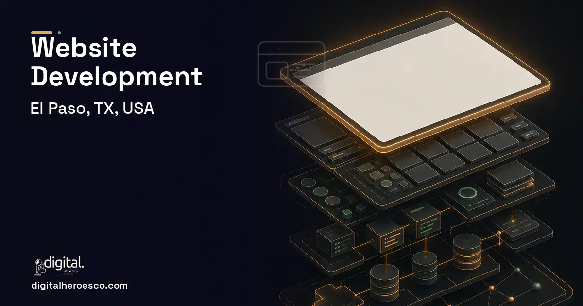 Website Development product interface illustration for El Paso, TX, USA.