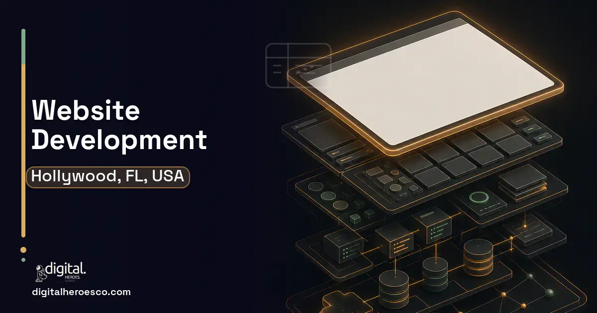 Website Development product interface illustration for Hollywood, FL, USA.