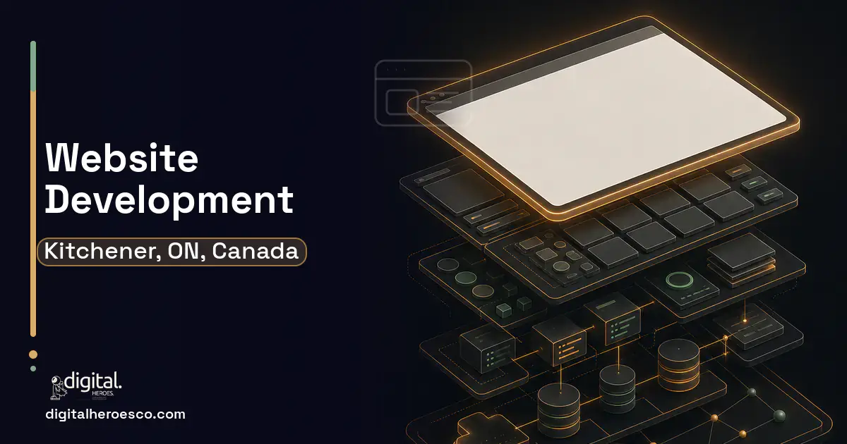 Website Development product interface illustration for Kitchener, ON, Canada.