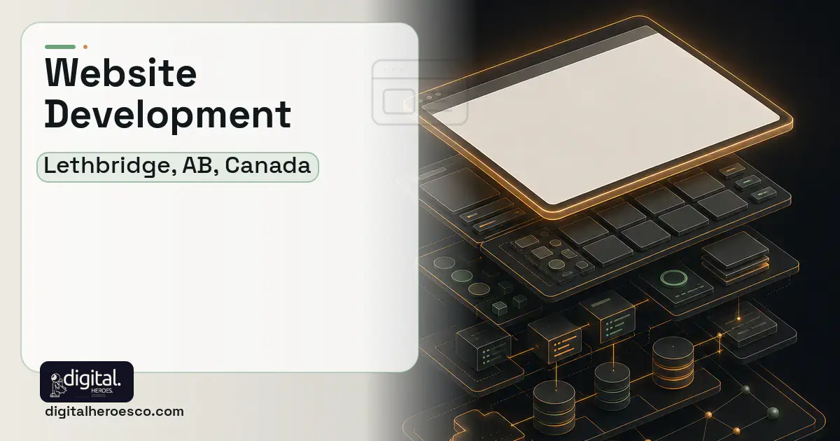 Website Development product interface illustration for Lethbridge, AB, Canada.