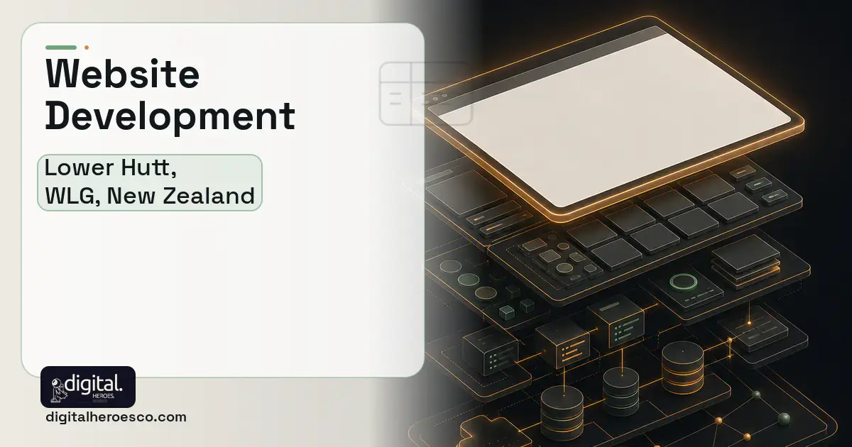 Website Development product interface illustration for Lower Hutt, WLG, New Zealand.