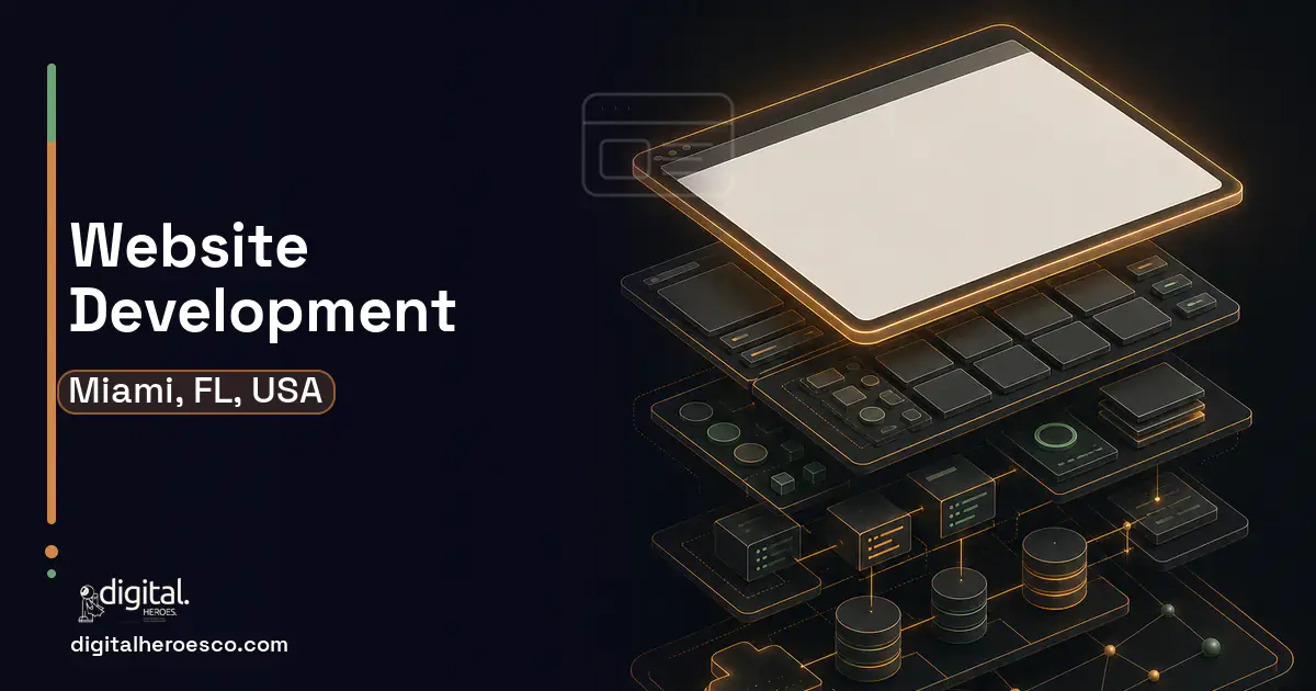 Website Development product interface illustration for Miami, FL, USA.