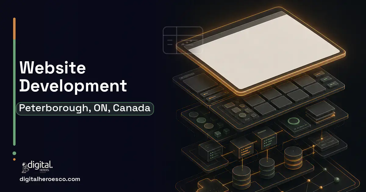 Website Development product interface illustration for Peterborough, ON, Canada.