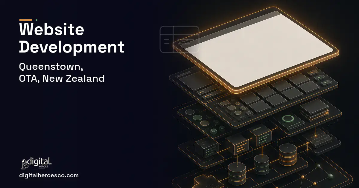 Website Development product interface illustration for Queenstown, OTA, New Zealand.