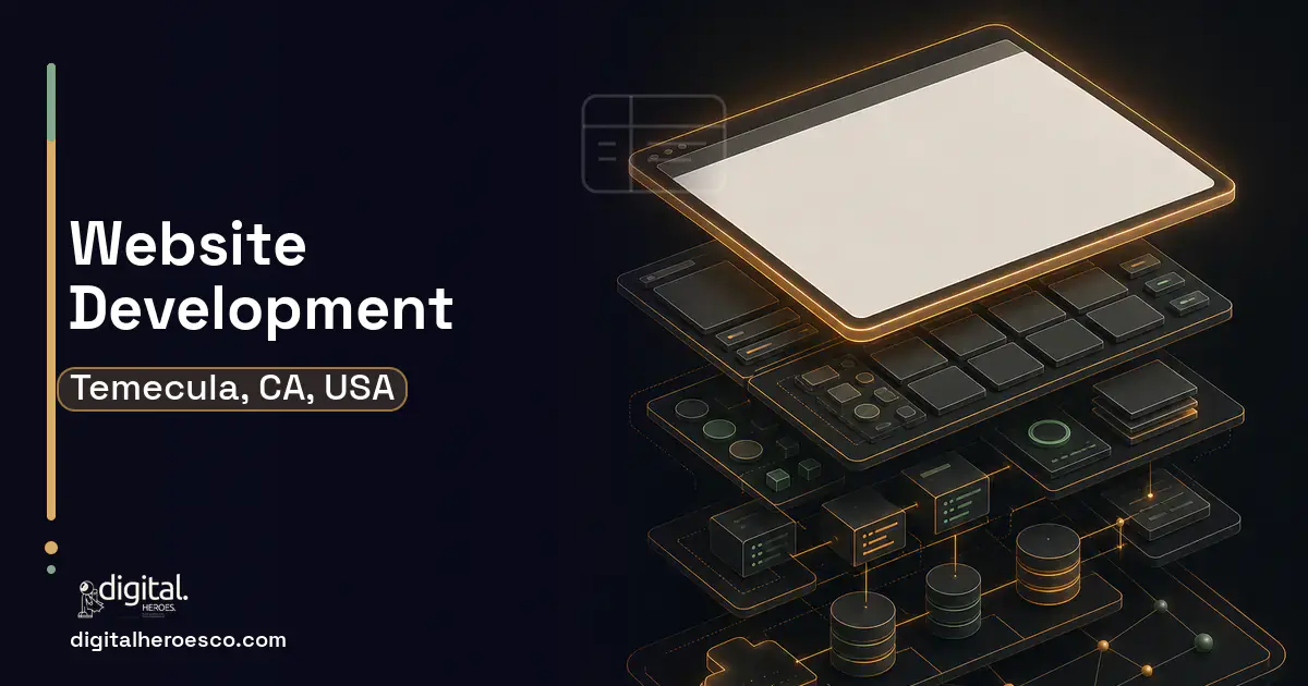 Website Development product interface illustration for Temecula, CA, USA.