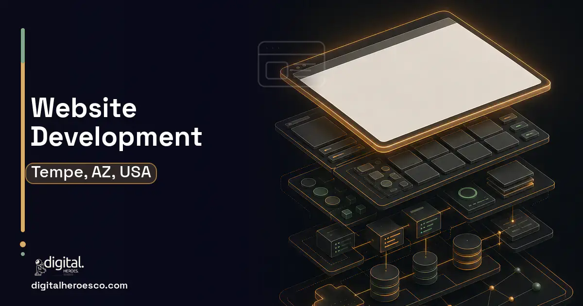 Website Development product interface illustration for Tempe, AZ, USA.