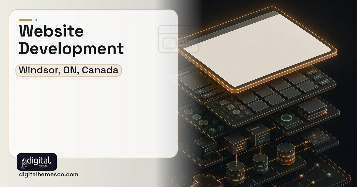 Website Development product interface illustration for Windsor, ON, Canada.