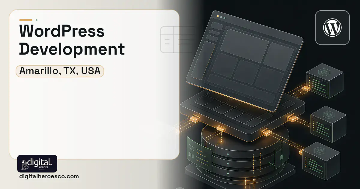 WordPress Development product interface illustration for Amarillo, TX, USA.